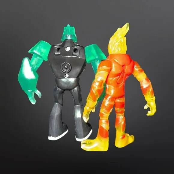 Ben 10 Alien Diamond Head & Heat Blast Figures 5” A30 - Picture 4 of 4